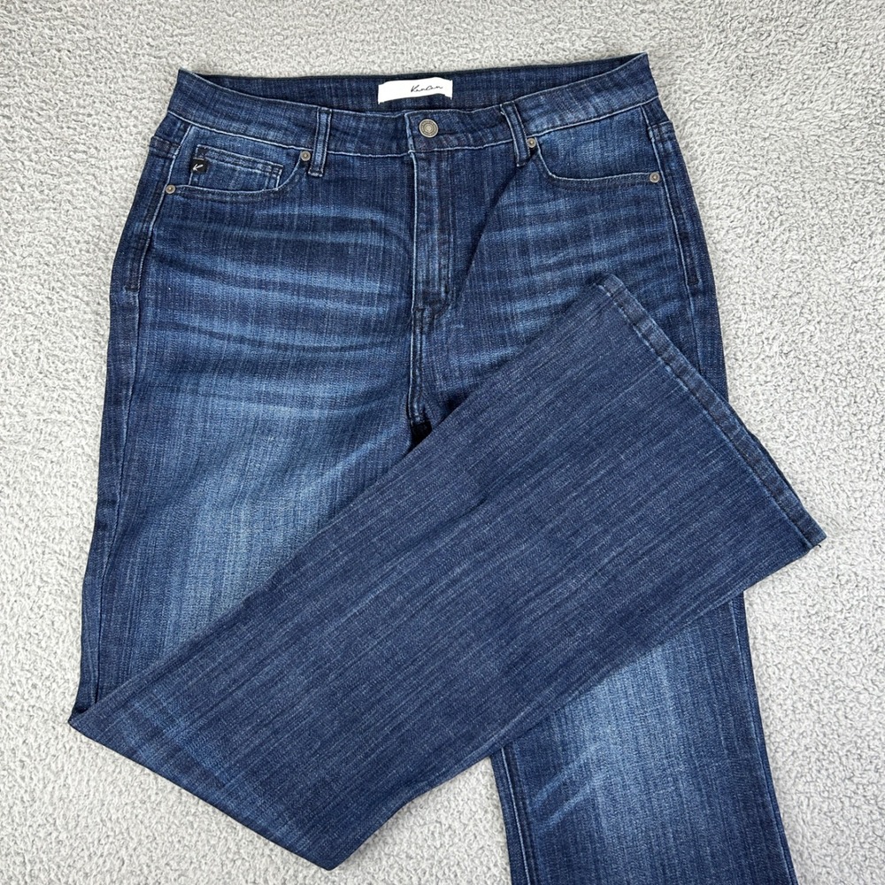 KanCan Flare Leg Jeans Women XL Dark Wash Blue High Rise Stretch Denim Boho